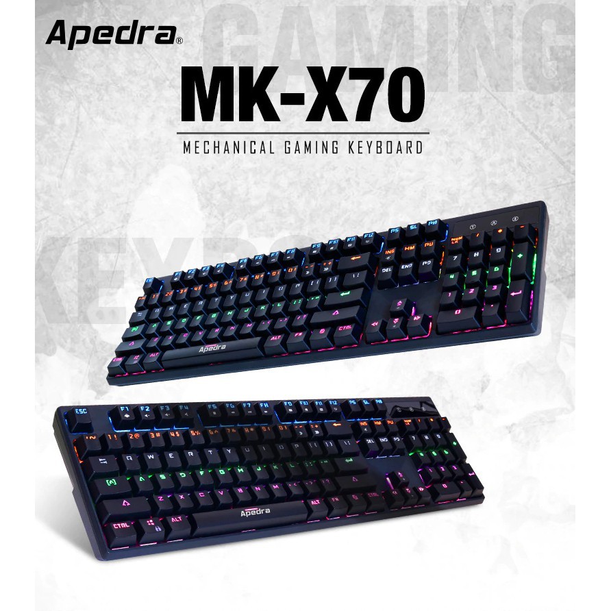 BÀN PHÍM CƠ CHUYÊN GAME APEDRA MK- X70 - LED ĐỔI MÀU Xgamingstore -dc3019