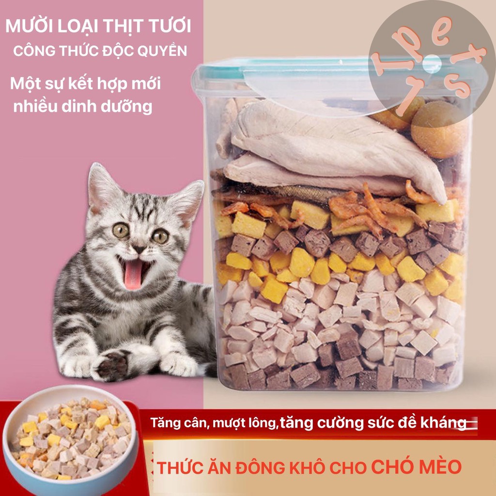 THỨC ĂN ĐÔNG KHÔ  Thịt sấy khô Thức ăn sấy khô cho Chó Mèo hộp 650gr thumbnail