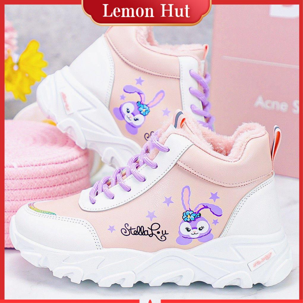 Giày Thể Thao Đế Mềm Thoải Mái Dễ Thương Cho Bé Gái ☆Giày Sneaker Lót Nhung Thời Trang Thu Đông Cho Bé Gái 7-9-10 Tuổi