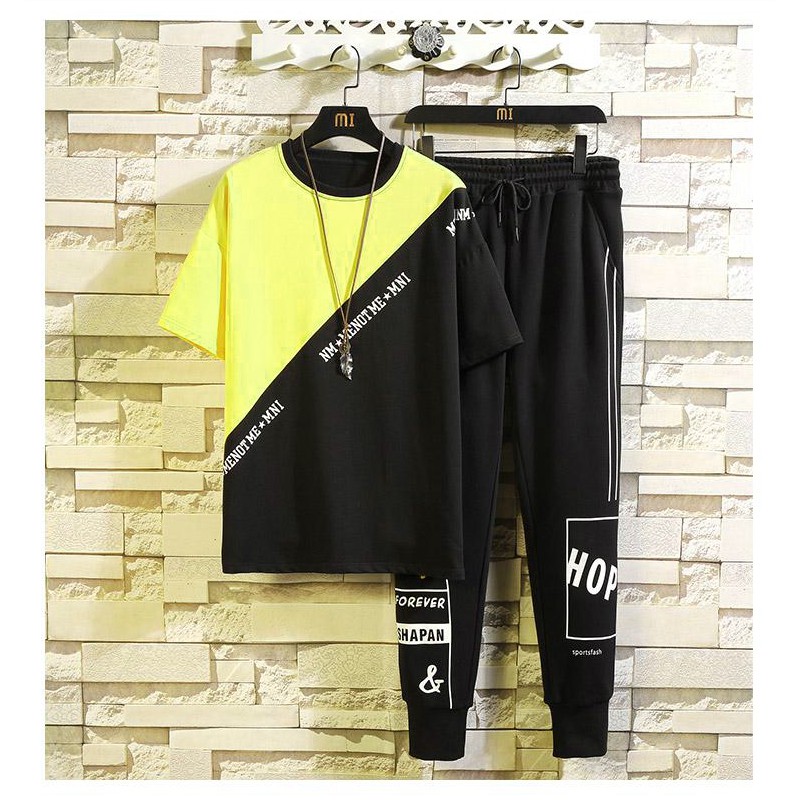 Bộ Quần Áo Nam Ngắn Tay Quần Dài Dáng Hiphop Phong Cách Đường Phố Sành Điệu | BigBuy360 - bigbuy360.vn