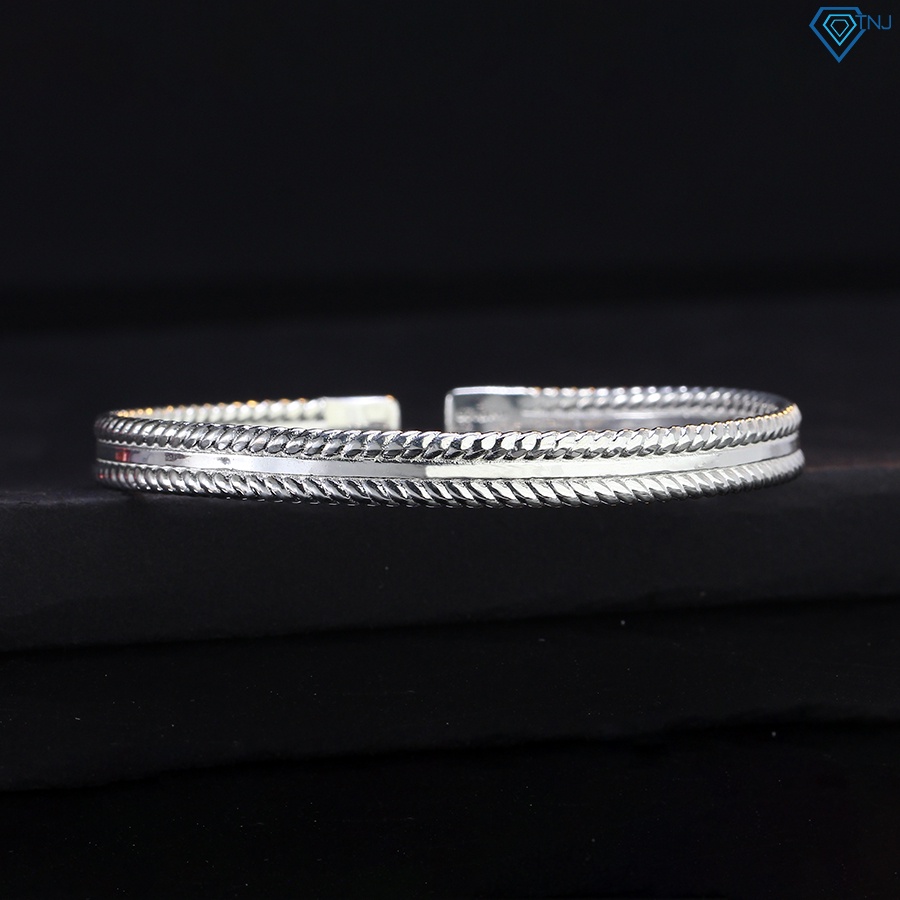 Vòng tay bạc nam 925 dạng kiềng cá tính LTA0049 - Trang sức TNJ