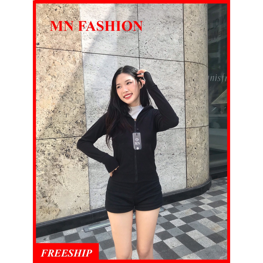 ÁO KHOÁC THUN LEN NHUNG GÂN NỮ - DÀY DẶN CÓ TÚI TRONG MN FASHION