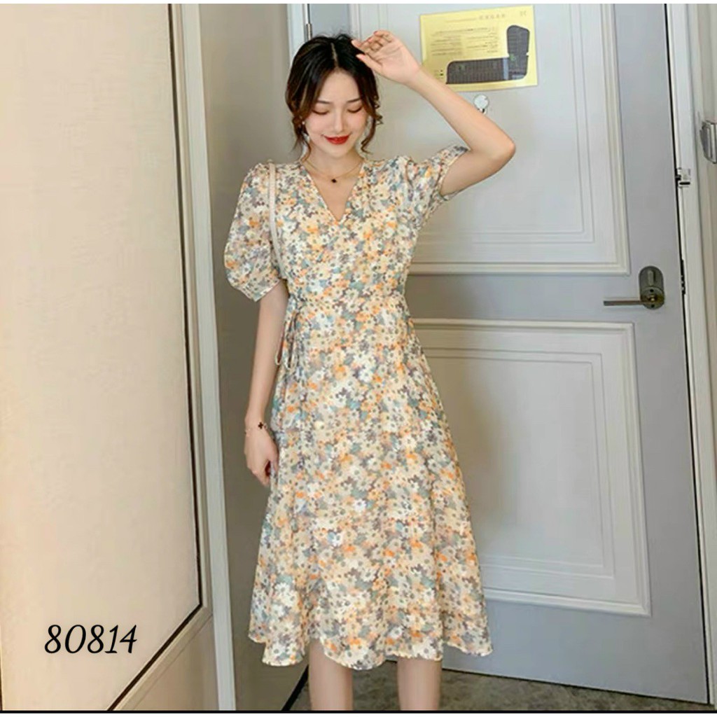 [Đủ size ] Đầm hoa -Váy nữ váy hoa vàng nhẹ nhàng dễ thương size từ 40-71kg | BigBuy360 - bigbuy360.vn