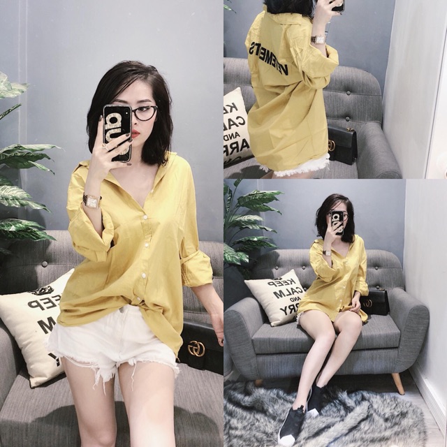 Áo sơ mi pha chữ lưng hàng siêu hot