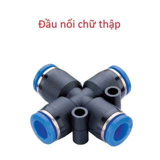 Cut chữ thập nối ống plastic dùng cho ống 8, 10 hoặc 12mm trong hệ thống phun sương