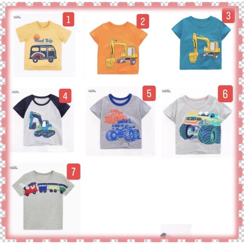 Áo thun cọc tay Little maven 100% cotton bé trai 1.5-8 tuổi