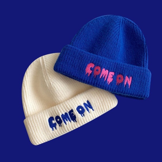 Mũ Len Thêu Chữ Phong Cách Nhật Bản Cá Tính