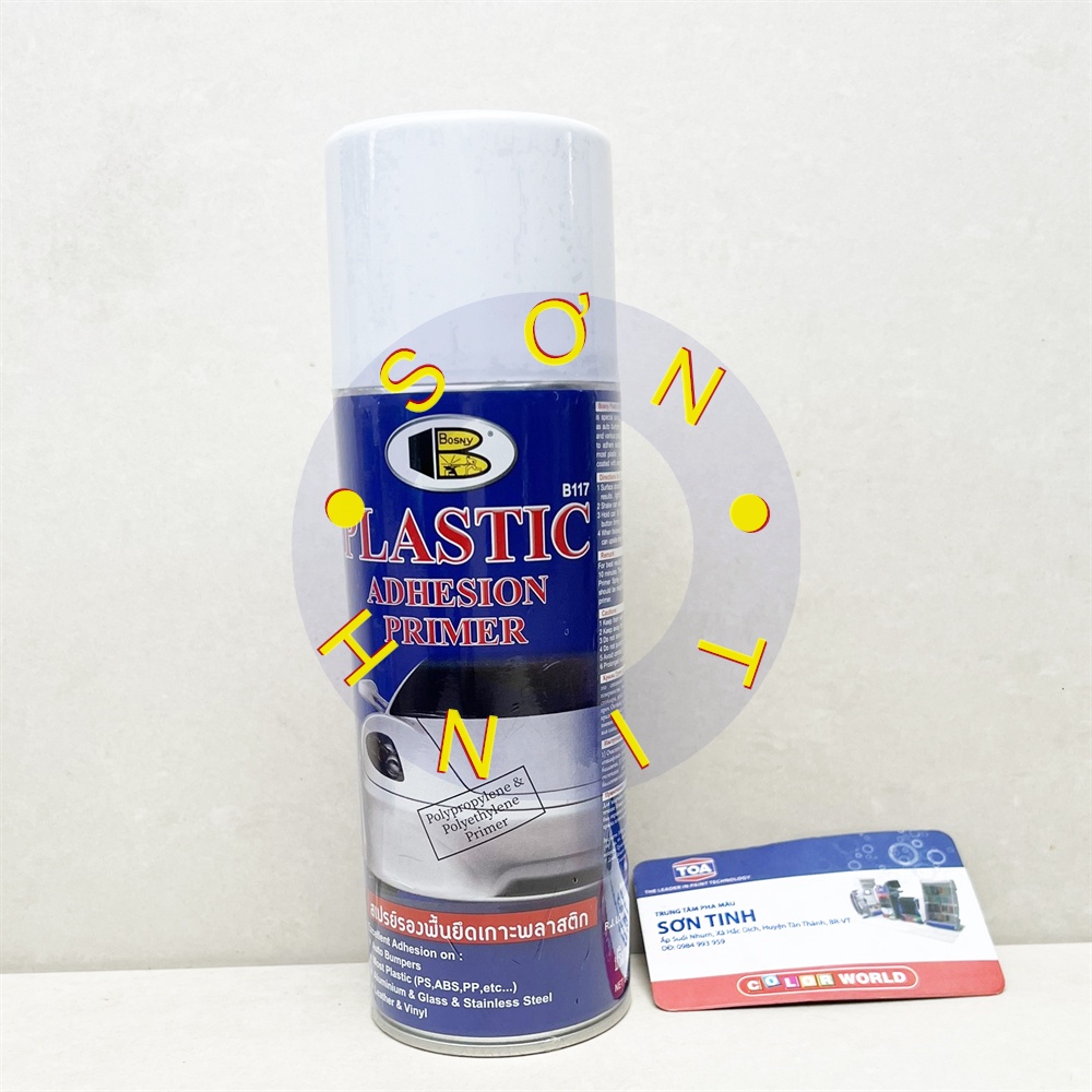 Sơn lót nhựa dạng xịt Sơn lót vỏ xe Bosny plastic Primer sơn nhựa