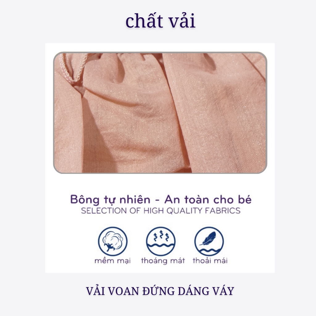 Váy 2 Dây Vải Voan Tơ Bé Gái Điệu Đà Cho Bé Mặc Đi Chơi, Đi Học CKV05