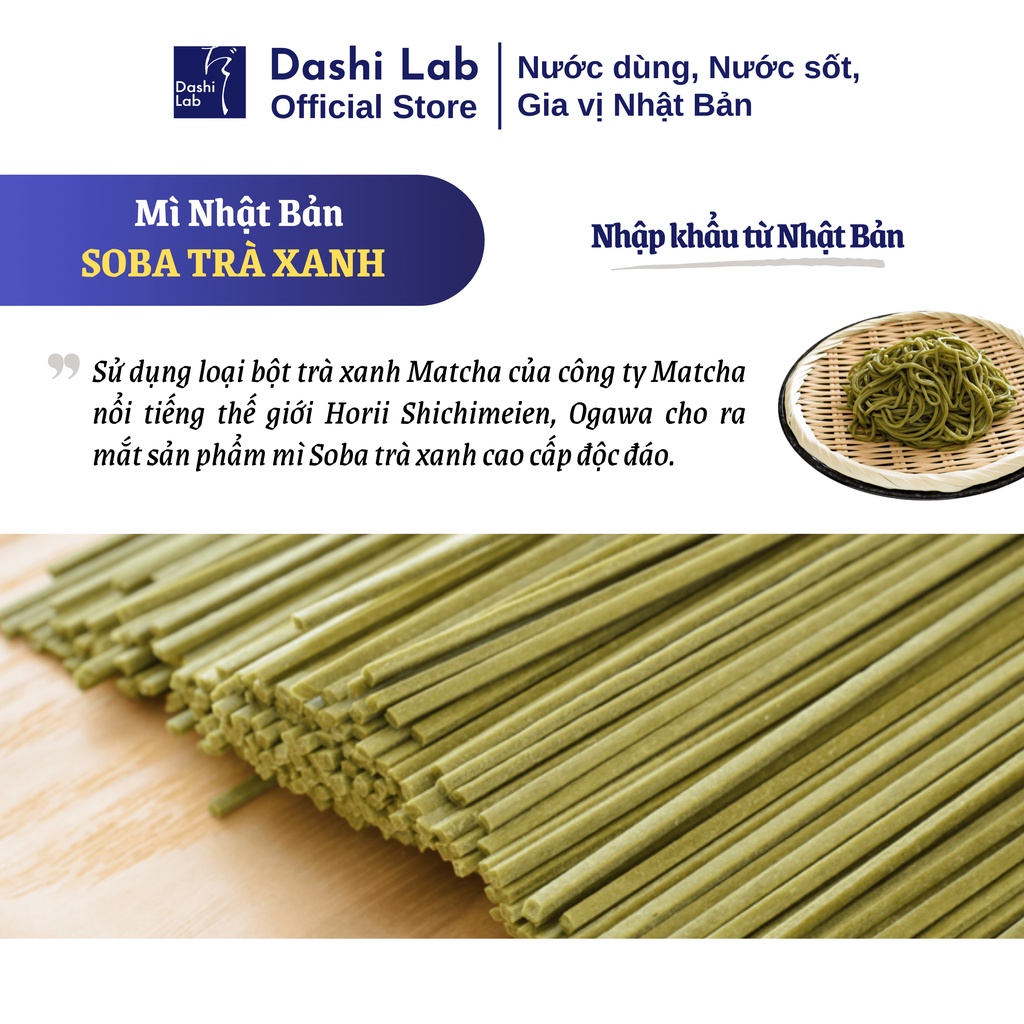 Mì Soba Kiều Mạch Trà Xanh OGAWA SEIMEN Dai Mịn Chay Mặn Đều Dùng Được DASHI LAB 200g