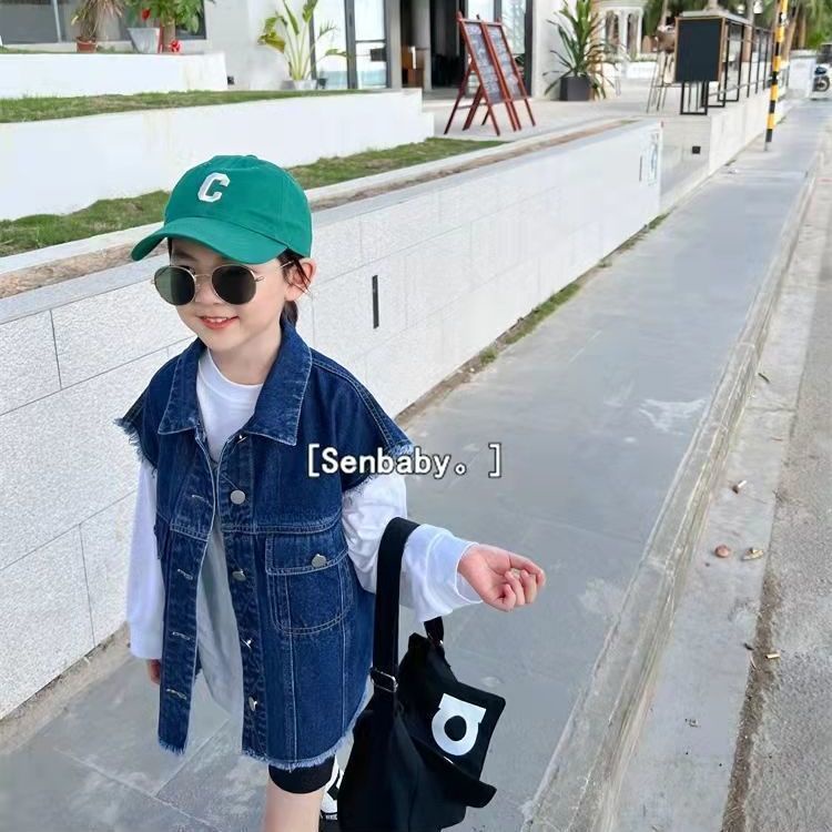 Áo Khoác Denim Không Tay Phong Cách Thời Trang Hàn Quốc Nhật Bản Mới 2022