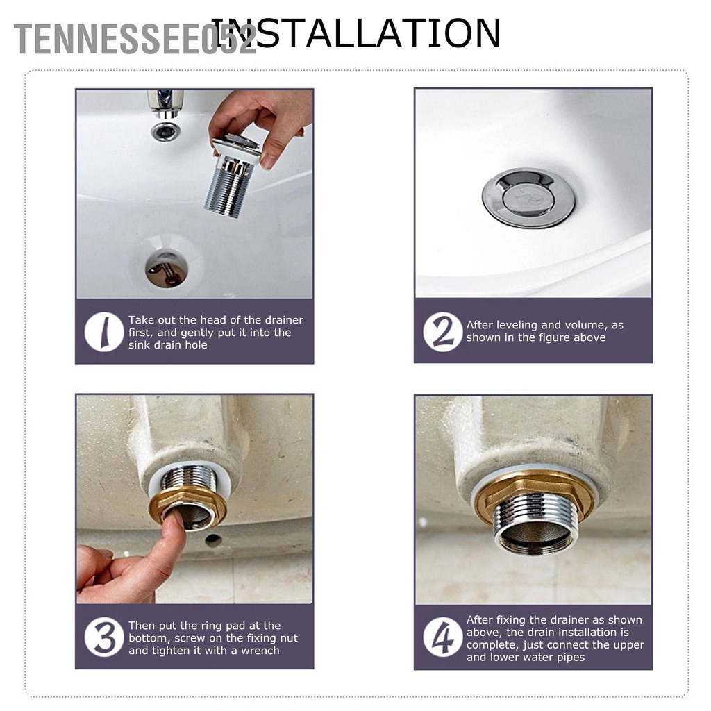 Tennessee052 Chậu rửa Thoát nước Chống tắc nghẽn Hệ thống thoát Phòng tắm Phụ kiện Nút chặn Vàng Không tràn