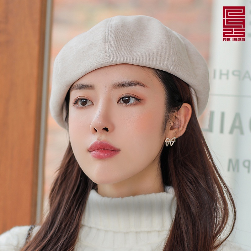 Mũ nồi - nón Beret nữ họa tiết trơn Re1925 Studio BR02