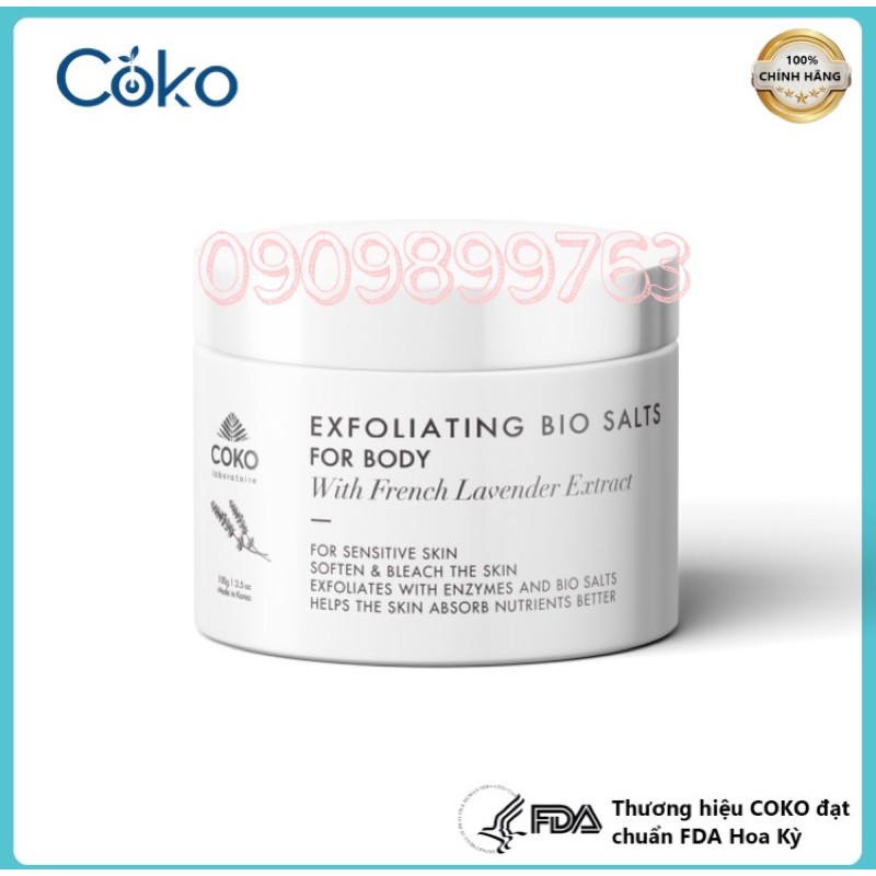 Sữa rửa mặt tẩy tế bào chết Coko Exfoliating bio salt 100g thần thánh