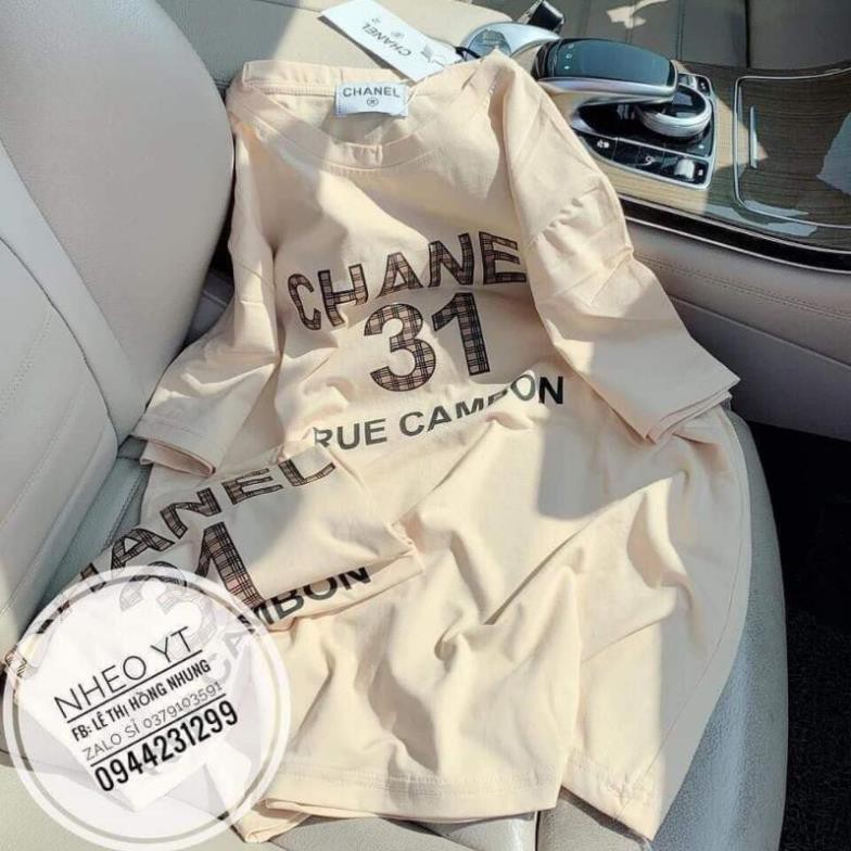 Áo phông nữ, áo phông rộng channel 31 - Hàng cao cấp, chất cotton mịn, mát ảnh thật freesize 1 | BigBuy360 - bigbuy360.vn