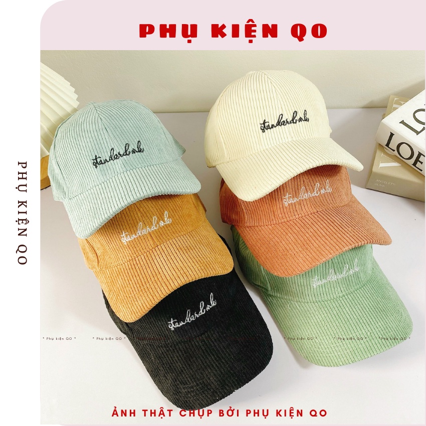 Mũ lưỡi trai ❤️ Nón kết Nhung tăm thêu chữ phong cách Ulzzang CAP199