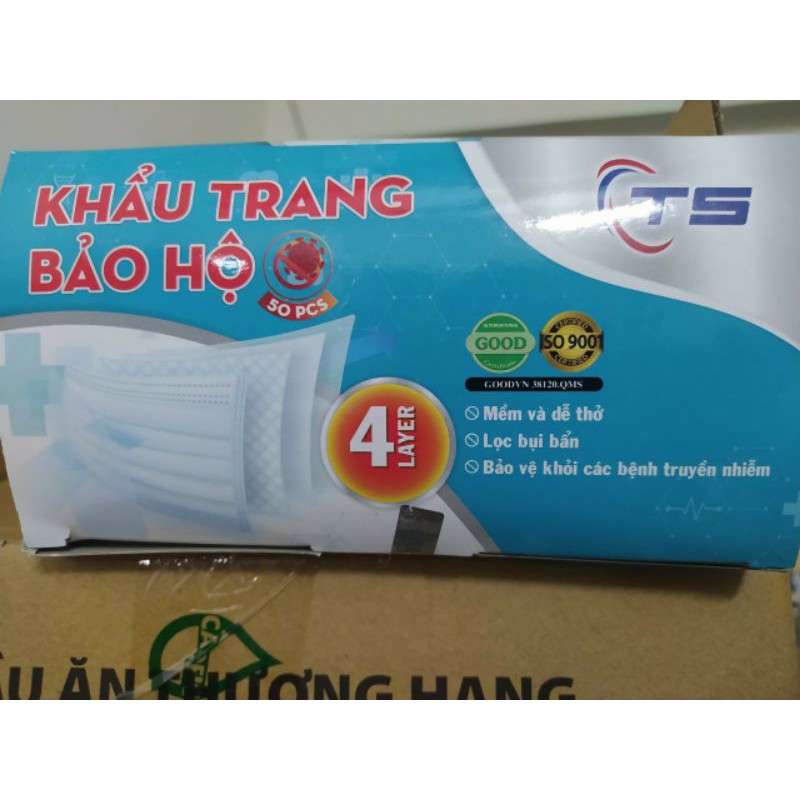 Khẩu trang Bảo hộ Thanh Sơn 4 lớp Màu Xám