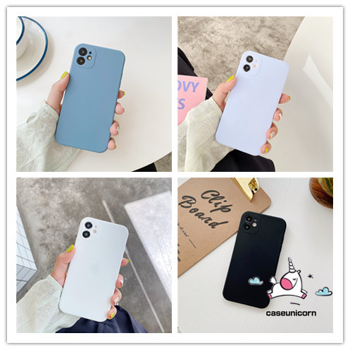 Ốp điện thoại TPU silicone dẻo màu trơn viền thẳng thời trang cho IPHONE 11 7 PLUS 8 PLUS 11 PROMAX XR XSMAX | BigBuy360 - bigbuy360.vn