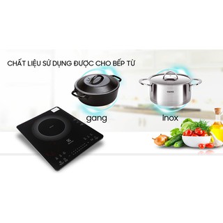 Bếp từ Electrolux ETD42SKR,Mặt bếp bằng kính Ceramic,Công suất 2100 W, tặng nồi lẩu inox