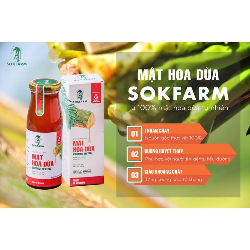 MẬT HOA DỪA SOKFARM 250gr - LÁ TÍA TÔ