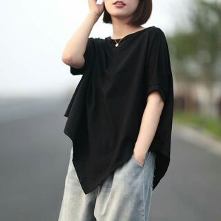 Áo thun form rộng vạt chéo. Có bigsize