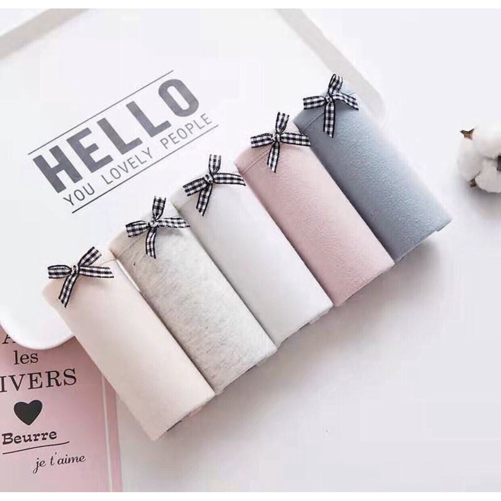 SỈ 10 Quần Lót Cotton Phối Nơ Mềm Mại Mới 012