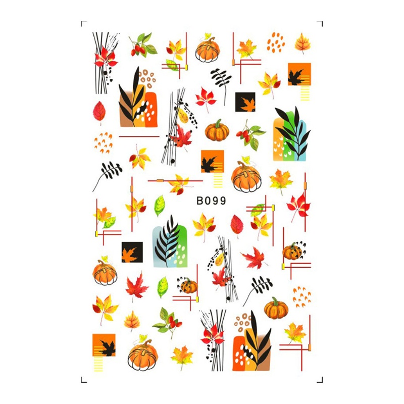 Miếng Dán Trang Trí Móng Tay Hình Lá Phong Mùa Thu