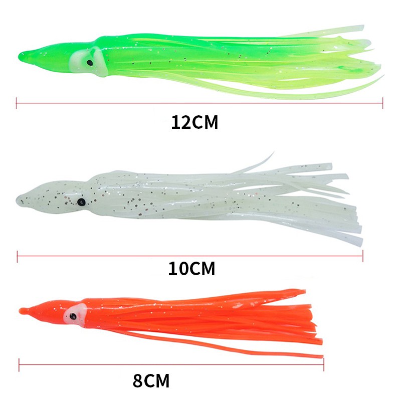 Set 10 Mồi Câu Cá Giả Bằng Nhựa Mềm Nhiều Màu Sắc 5cm 9cm 11cm