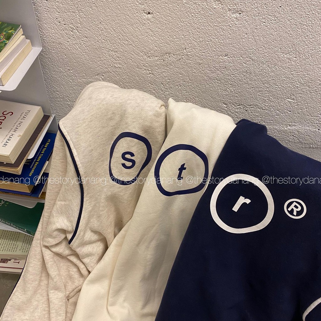 [STORY MADE] [STR] Áo Zip Hoodie SS4 viền cánh tay, logo STR mặt sau A1550 | BigBuy360 - bigbuy360.vn