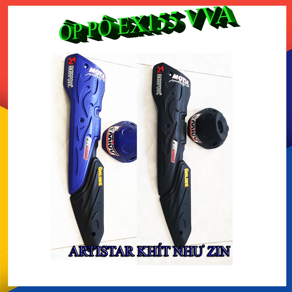 Ốp pô exciter 155 - ex 155 vva ,  ( 1 Bộ Đủ Ốp Pô + Chụp Đuôi Pô )