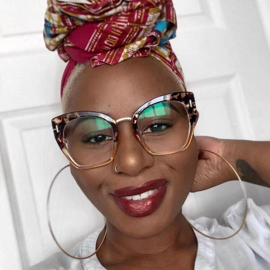 Mắt Kính Gọng Kim Loại Chống Tia Bức Xạ Phong Cách Retro Hàn Quốc Thời Trang