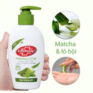 [Có sẵn] [Chính hãng] Nước Rửa Tay Lifebuoy Matcha &amp; Lô Hội (Xanh) 180g