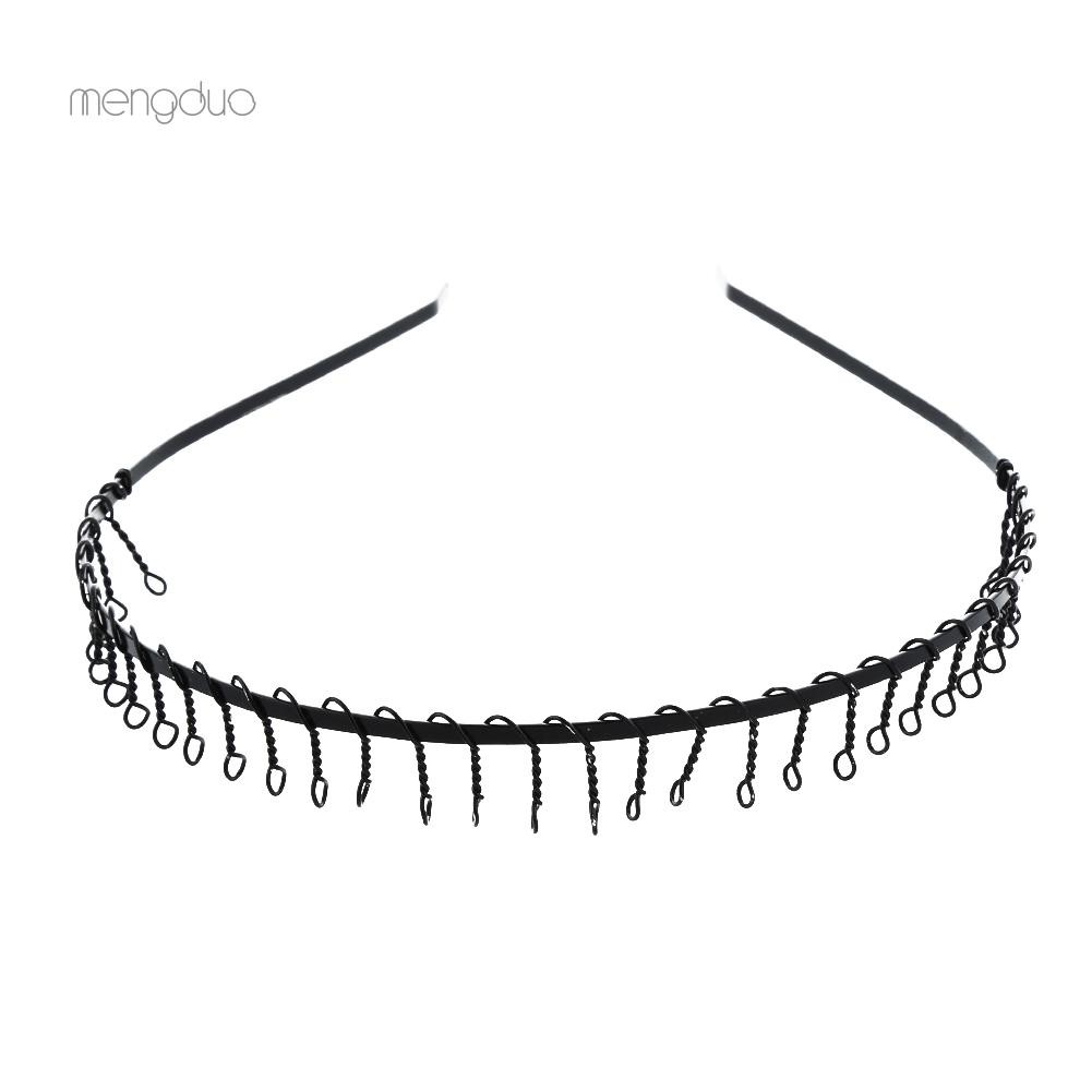 Set 2 Băng Đô Cài Tóc 83 Răng Kim Loại Có Răng Cưa Unisex