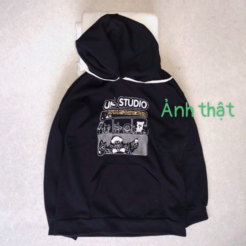 Áo Hoodie UNFL STUDIO Chất Nỉ Cotton , Form Unisex Form Thụng Tay Bồng Hot Trend, Hàng Túi Zip Dày Dặn ( Ảnh Thật