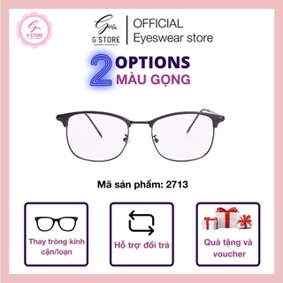 Gọng Kính Cận Kim Loại Bọc Nhựa G STORE Gọng Kính Cận Tròn Bầu Nam Nữ 2713