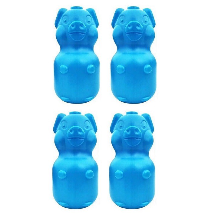Bộ 4 chai thả bồn cầu làm thơm diệt khuẩn hình con lợn 230g