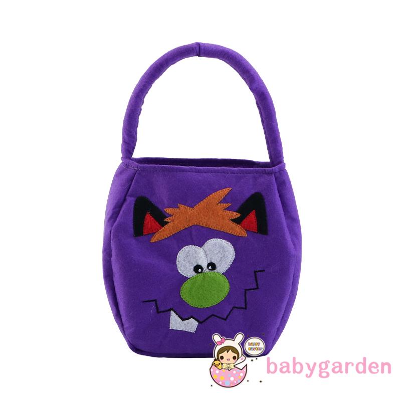 Túi Đựng Kẹo Thêu Họa Tiết Hoạt Hình Có Tay Cầm Phong Cách Halloween Cho Bé