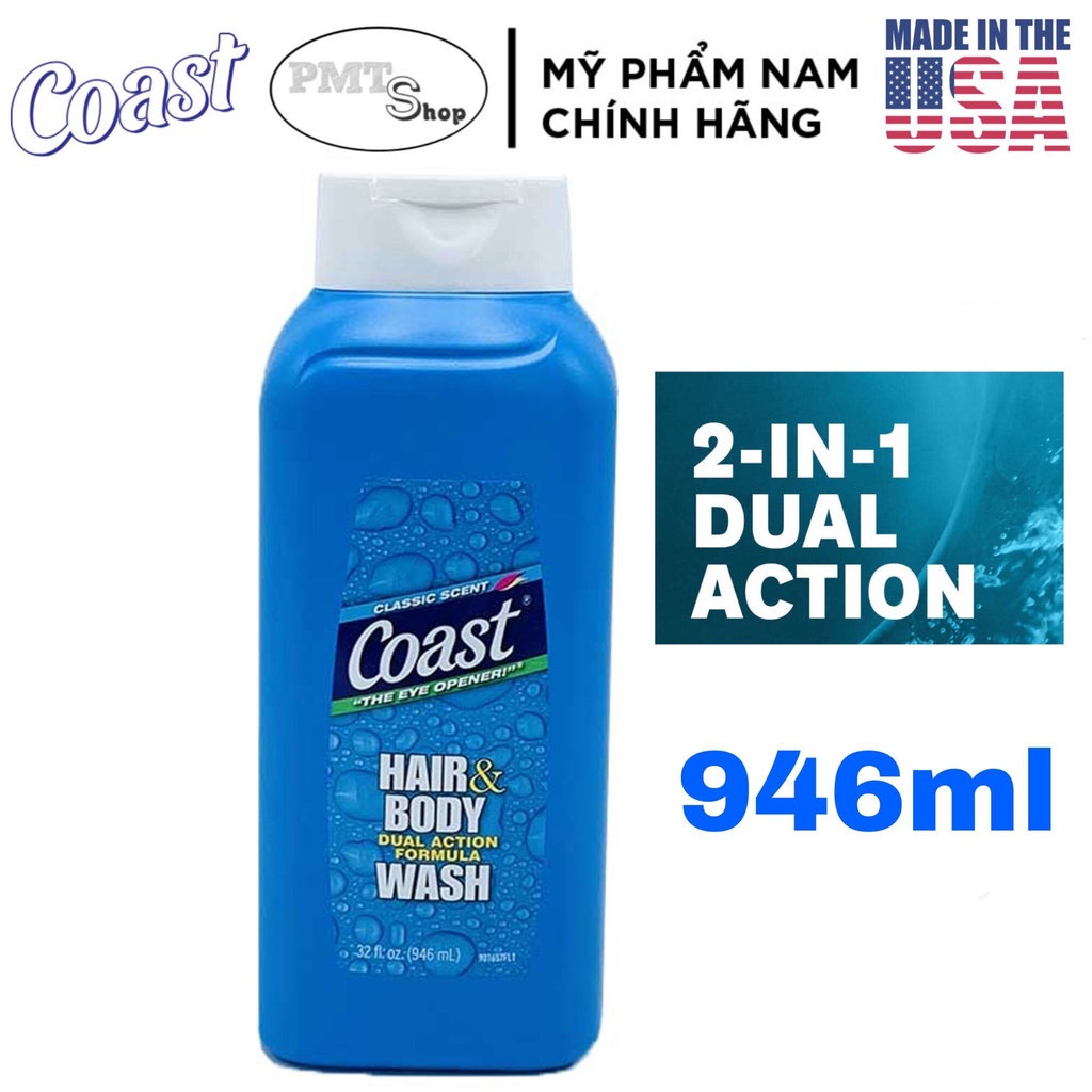 Tắm Coast Chai Lớn 946ml Hàng Usa Xịn Sò