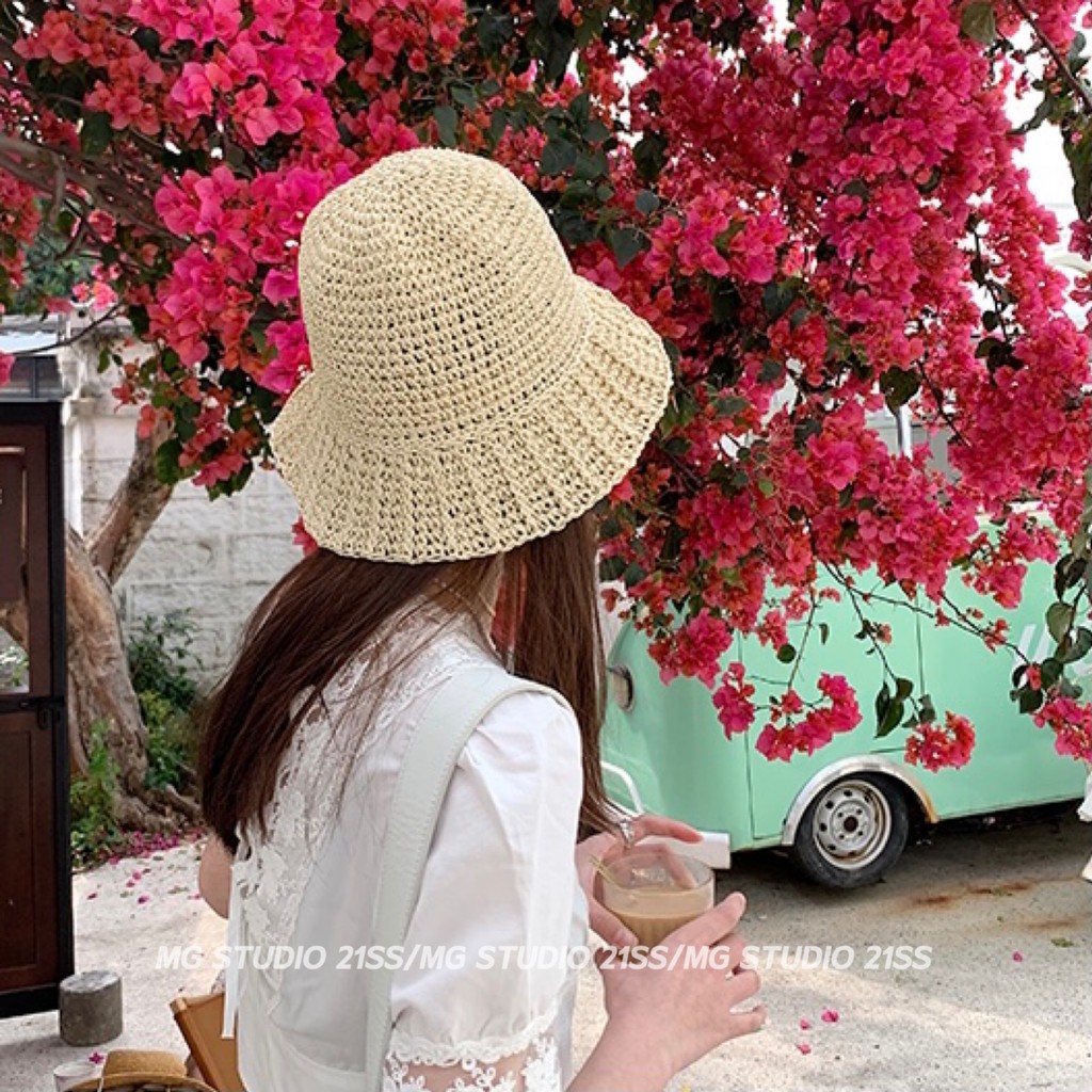 Mũ vành đan mây MG STUDIO thời trang mùa hè cho nữ