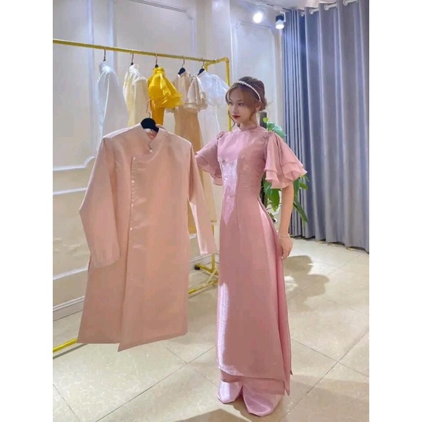 Áo Dài Cách Tân Tơ Sống Siêu Đẹp