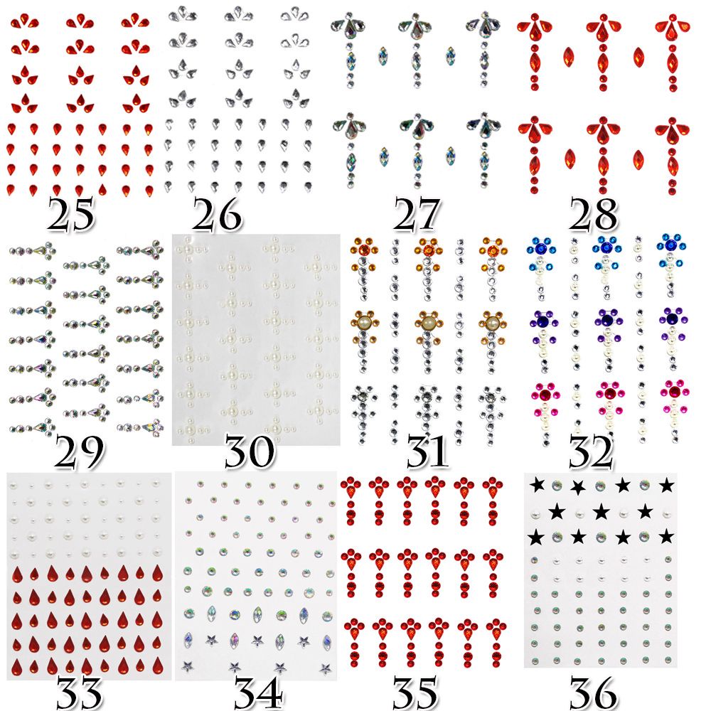 Miếng dán đính đá trang điểm mắt/mặt tạm thời
