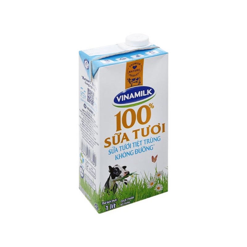 Sữa Tươi Vinamilk 100% Tiệt Trùng Không Đường Hộp 1L