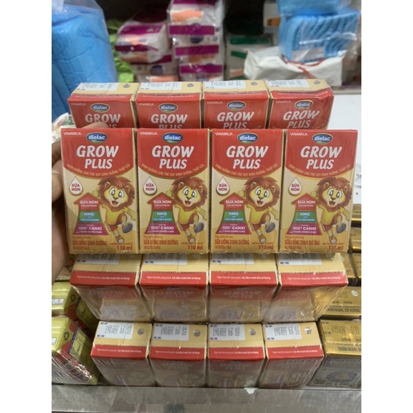 Sữa bột pha sẵn Dielac Grow Plus đỏ vỉ 4 hộp x 110ml (Date luôn mới)