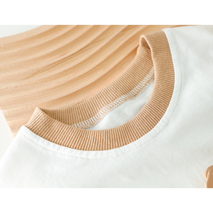 Set Áo Thun Tay Ngắn + Quần Yếm Họa Tiết Hoạt Hình Thời Trang Mùa Hè Cho Bé