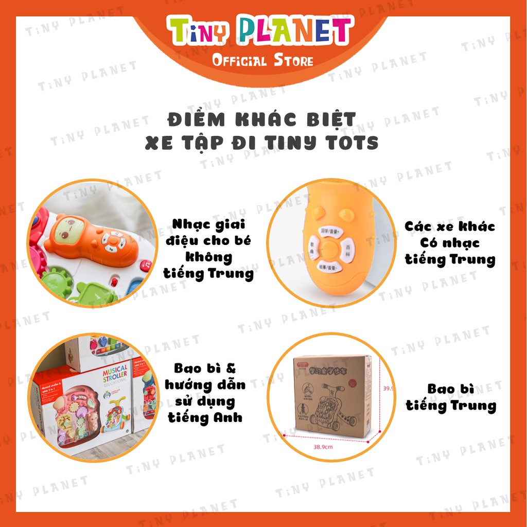  Xe tập đi đa chức năng chống vòng kiềng kèm bàn chơi phát nhạc Tiny Tots