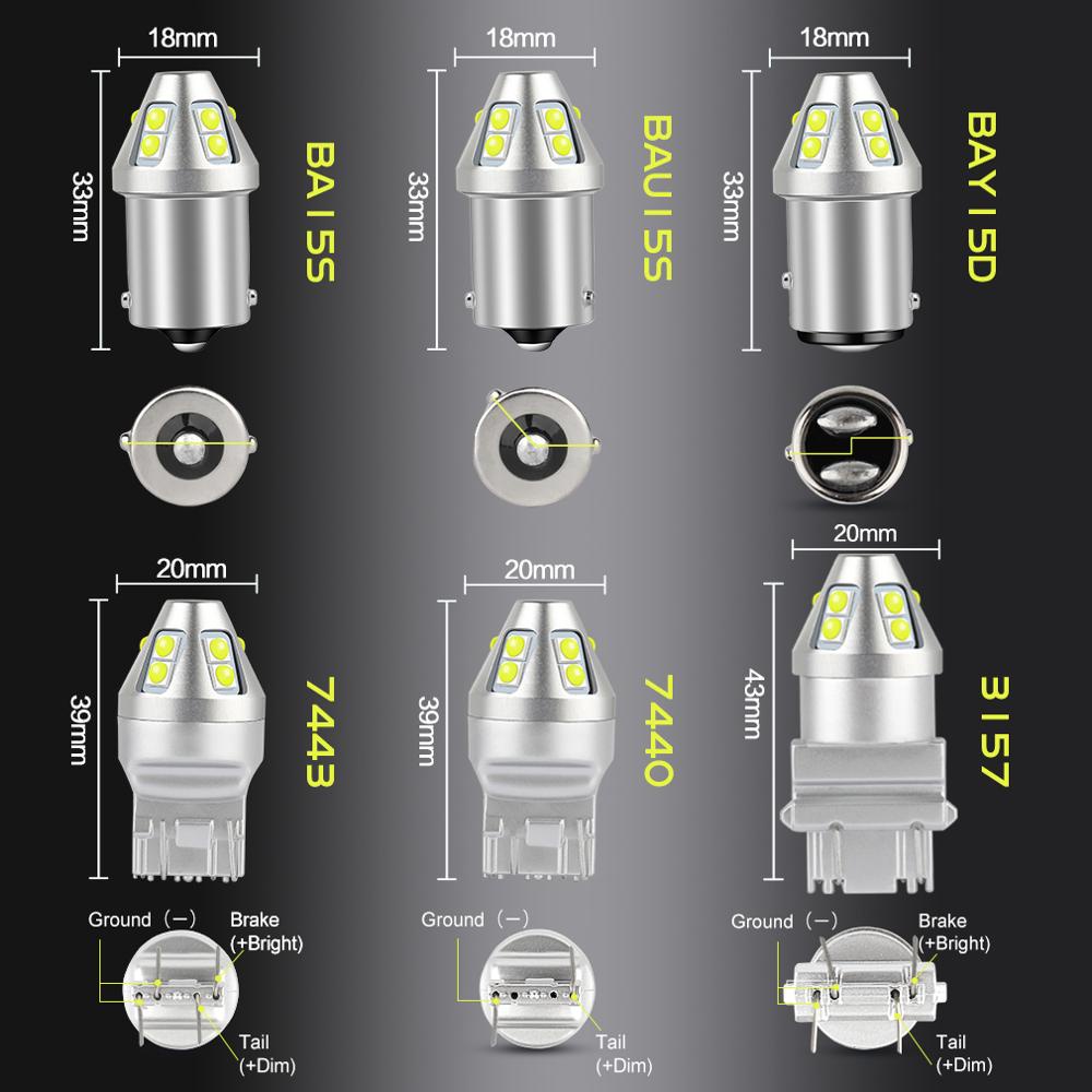 Đèn LED Xi Nhan Bóng LED 1156 T20 W21/5W 7443 W21W 7440 PY21W P21W Ba15D BA15S Baau15S Cho Xe Hơi