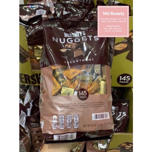 Kẹo Chocolate Hershey's Nuggets 1,47Kg Của Mỹ