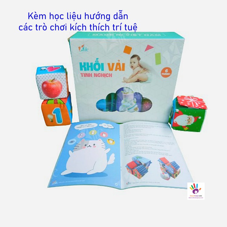 [BỘ PHÁT TRIỂN TRÍ TUỆ] Xếp hình khối vải tinh nghịch, TẶNG học liệu