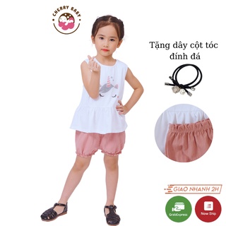 Đồ bộ cho bé gái in hình ngựa Unicorn chất cotton size 7 - 22kg mã B01 - Cherry Baby