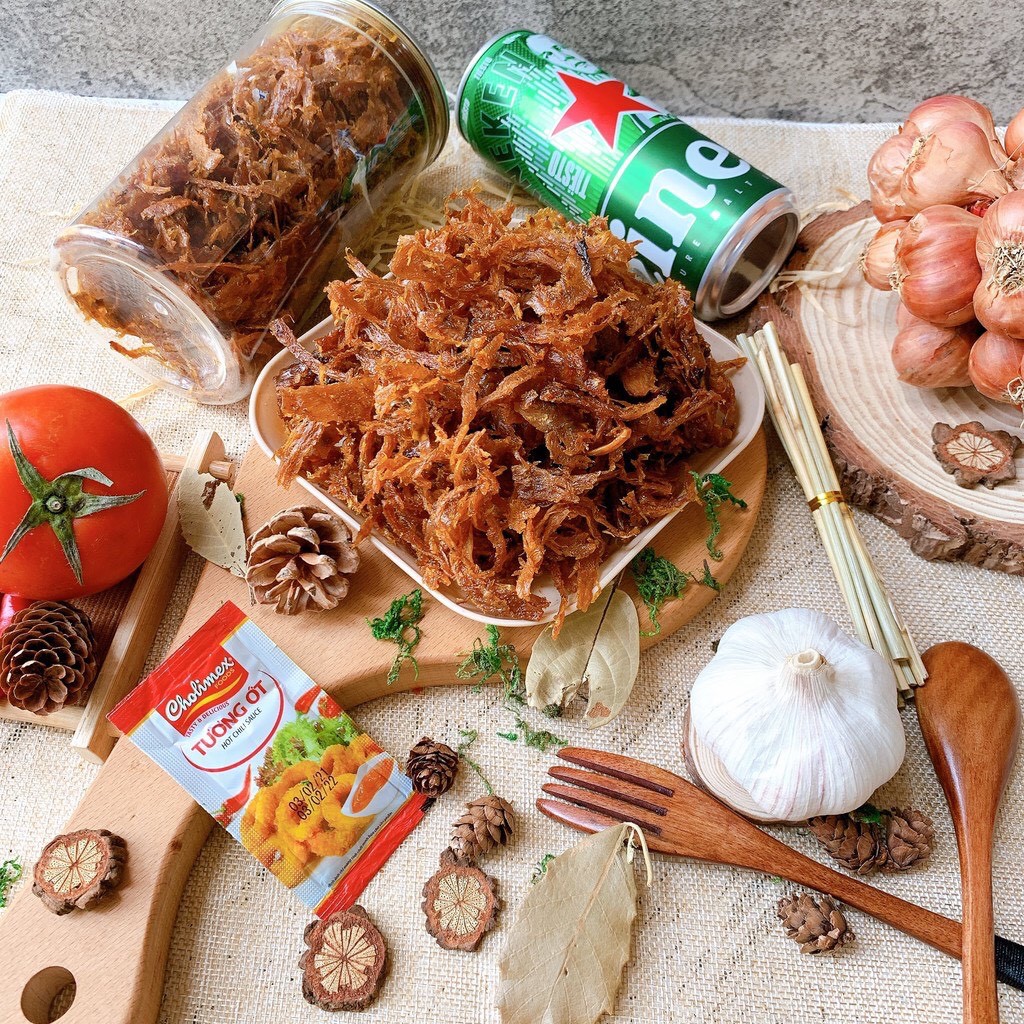 [ Deal Sốc Tặng 1 Cơm Cháy ] Mực Xé Tẩm Vị  Hũ 250gr Siêu Ngon Ăn Là Mê Ngay - Ăn Vặt 86 | BigBuy360 - bigbuy360.vn